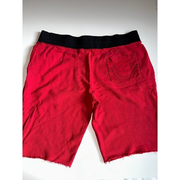 Vintage True Religion Sweat Jogger Shorts Men 3XL Red Black Casual 12.5” Inseam - Picture 2 of 9